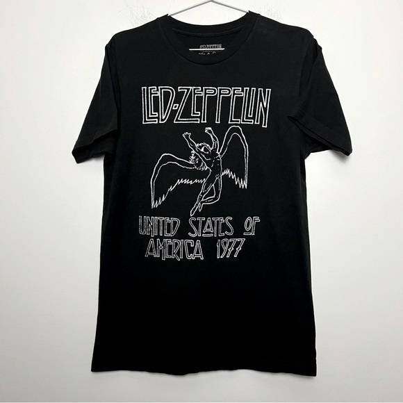 Hot Topic Led Zeppelin United States of America 1977 Black Soft Band Tee M - Picture 2 of 6